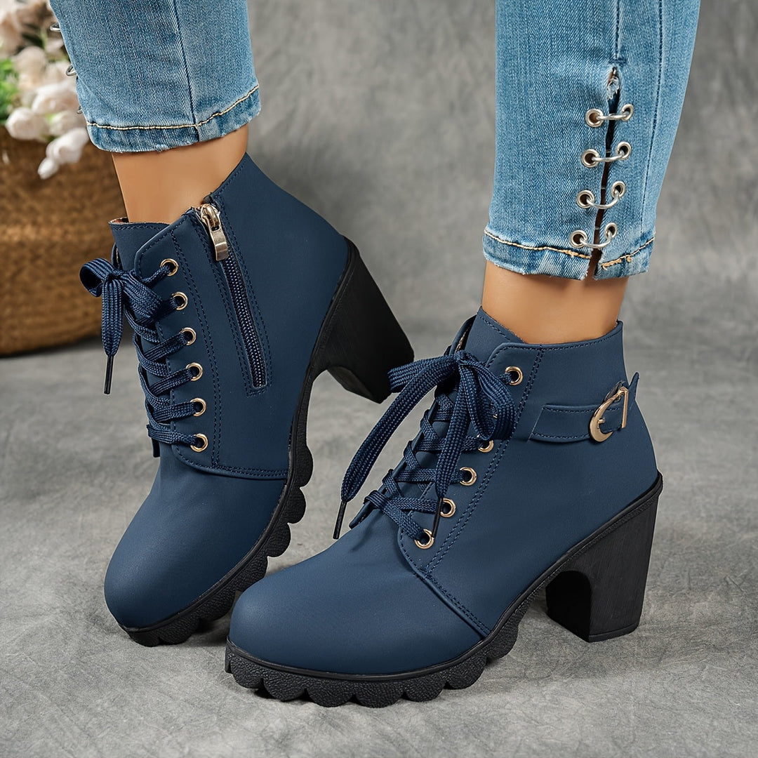 Ember | Lace Up Buckle Ankle Boot