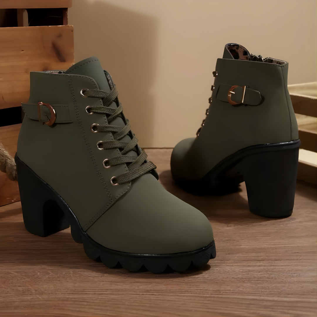 Ember | Lace Up Buckle Ankle Boot