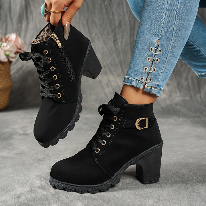 Ember | Lace Up Buckle Ankle Boot