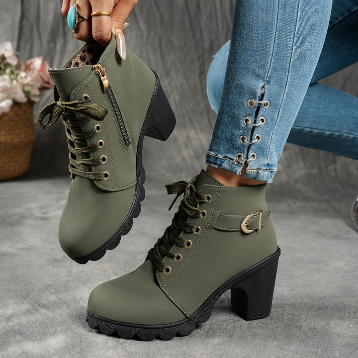 Ember | Lace Up Buckle Ankle Boot