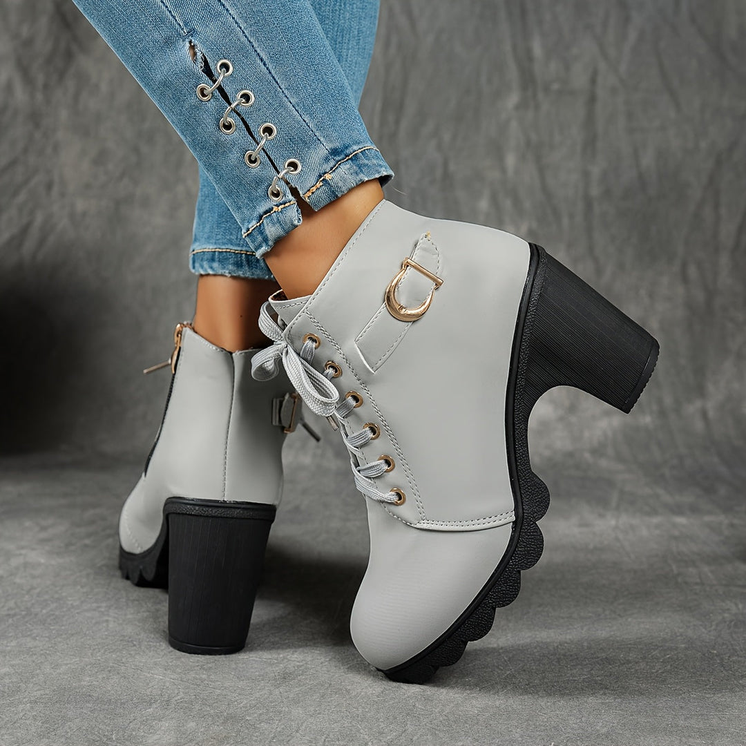 Ember | Lace Up Buckle Ankle Boot