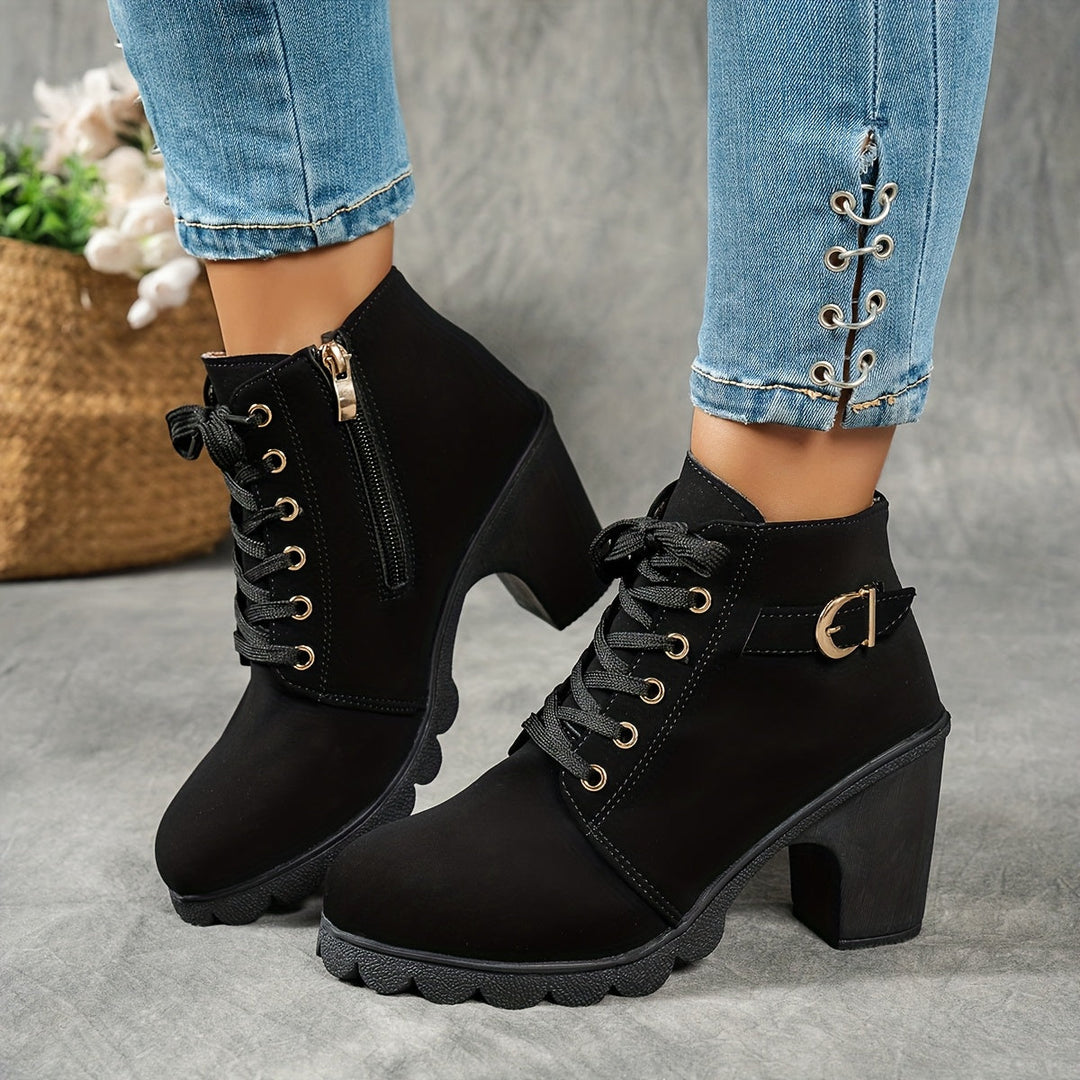 Ember | Lace Up Buckle Ankle Boot