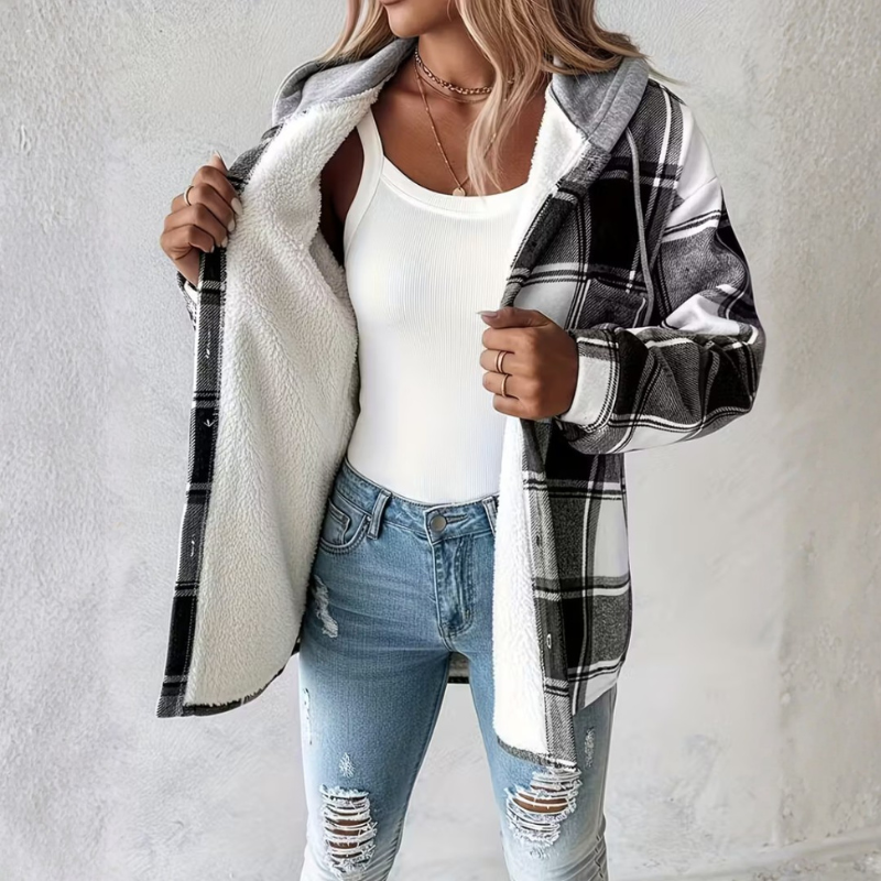 Brigitte | Cozy Plaid Jacket