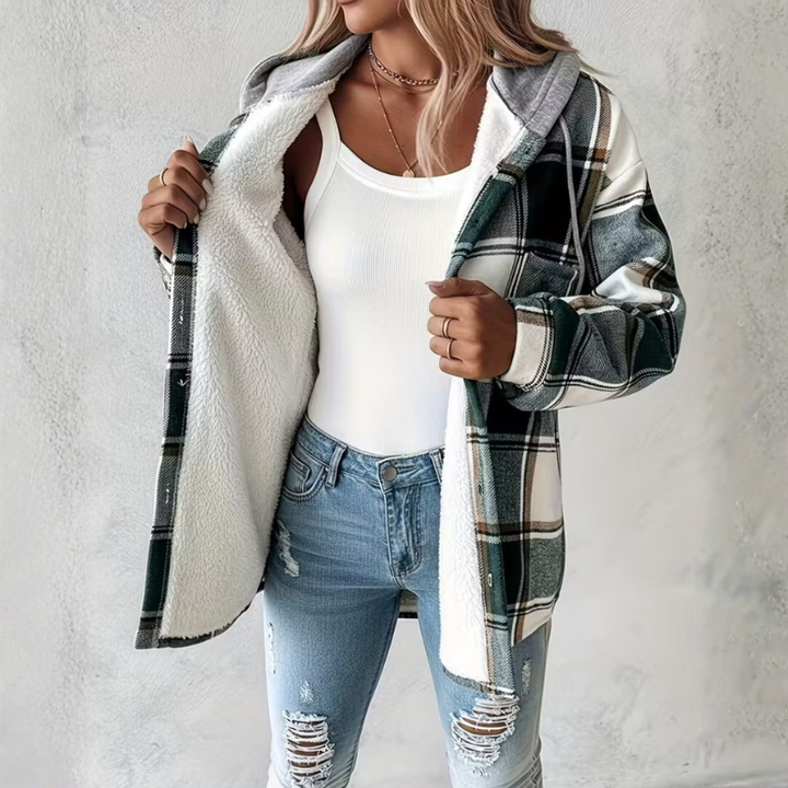 Brigitte | Cozy Plaid Jacket