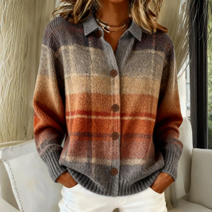 Marissa | Plaid Knit Cardigan