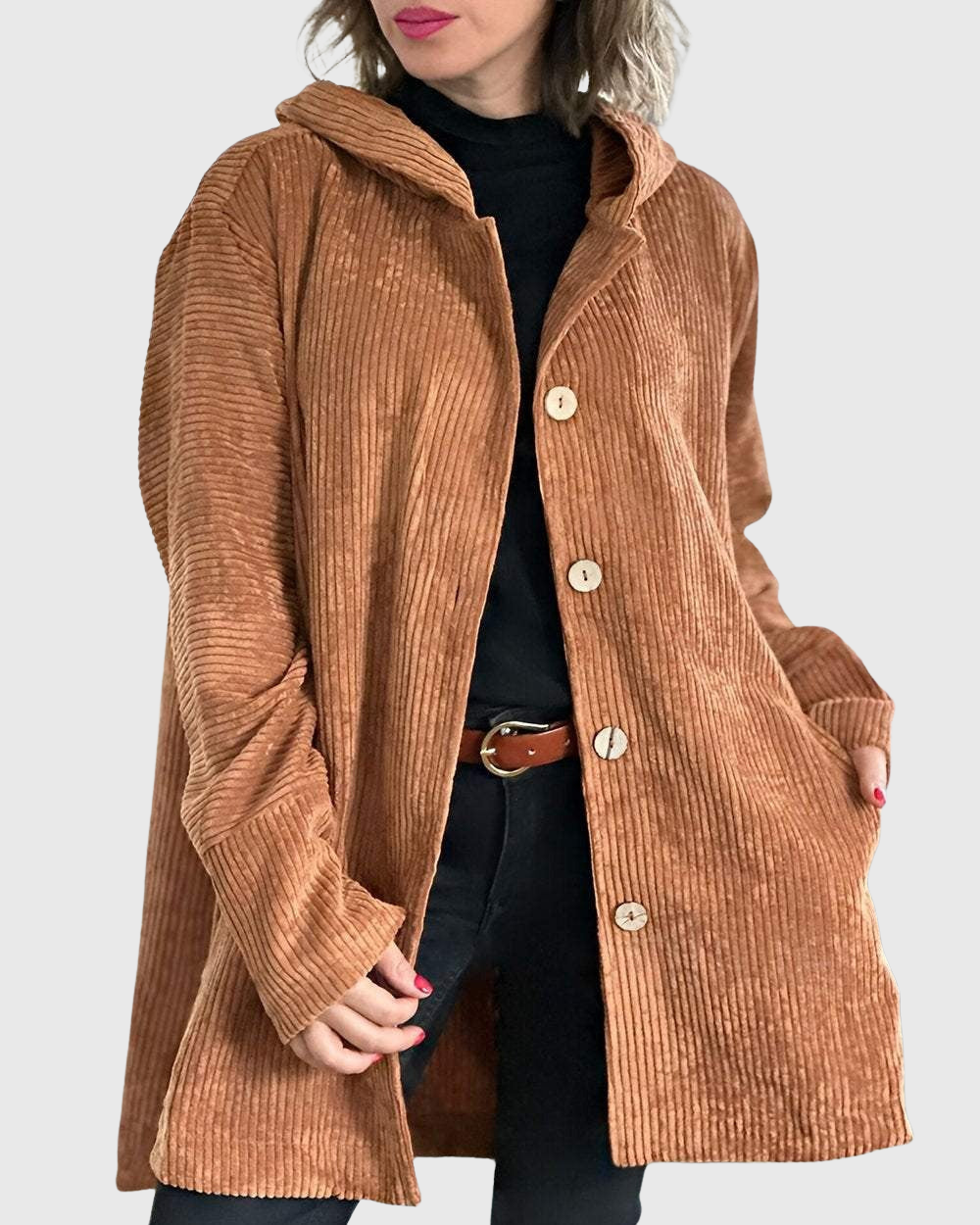 Renee | Corduroy Hooded Jacket