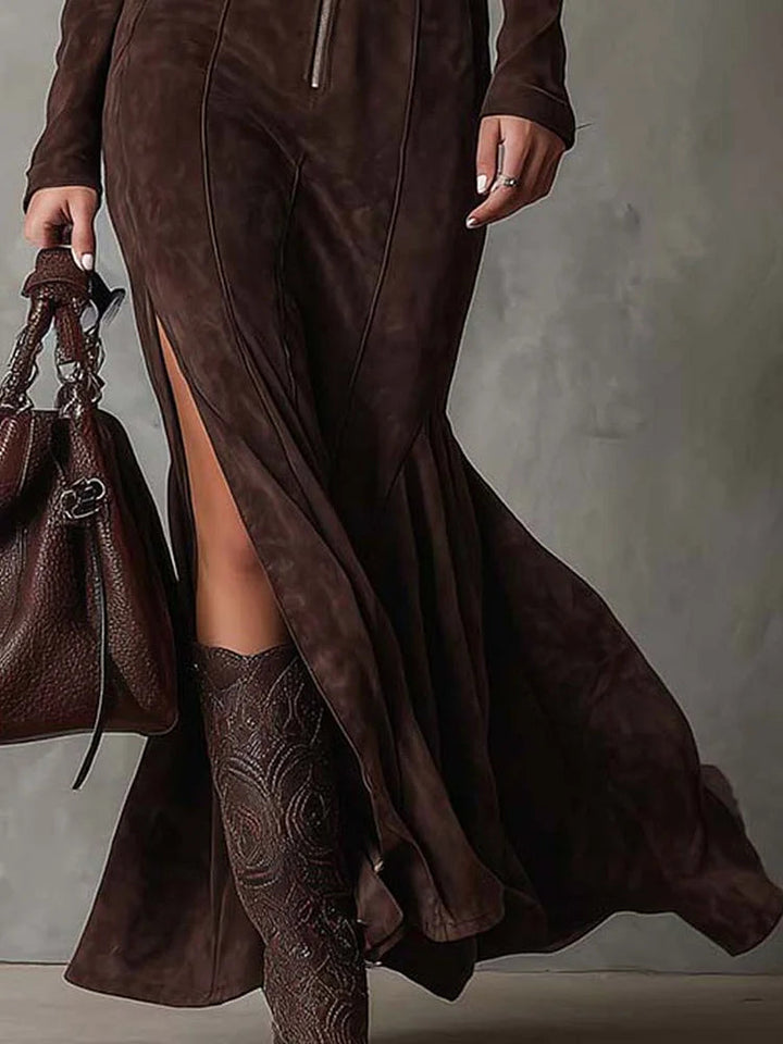 Aradia | Luxe Suede Maxi Dress