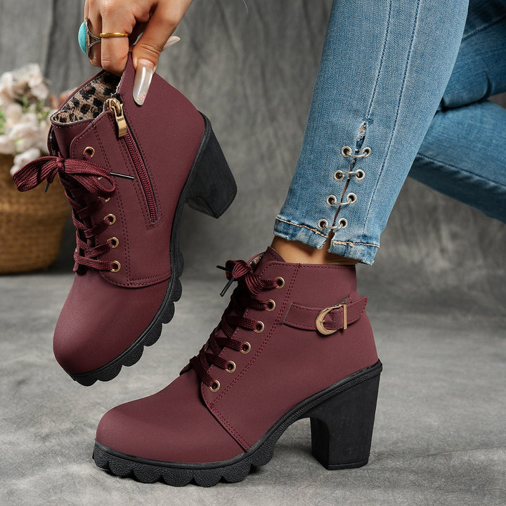 Ember | Lace Up Buckle Ankle Boot